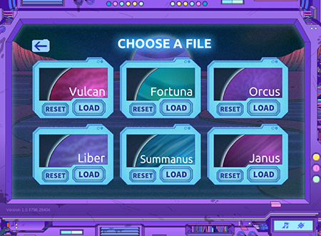 Agrinautica screenshot showing different save slots